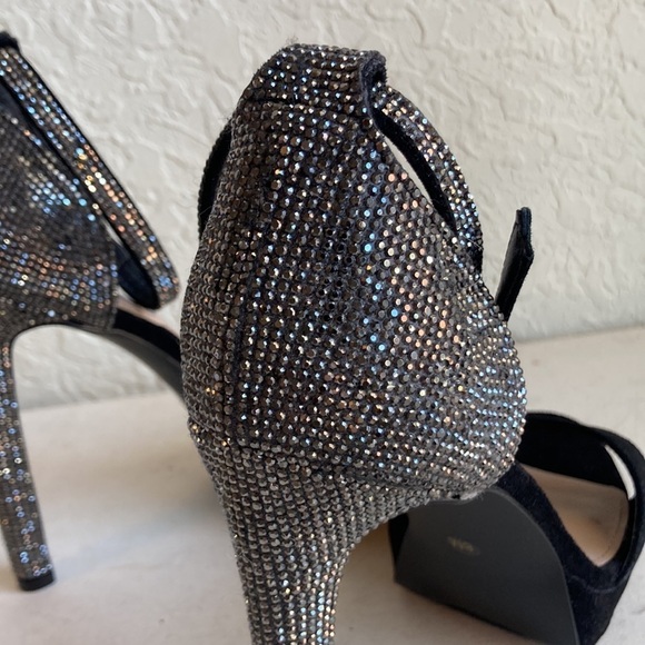 Steve Madden black kisha leather suede sequins heels - Picture 7 of 13
